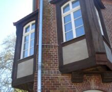 The restored bay windows