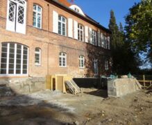 Concrete support for the balcony is poured