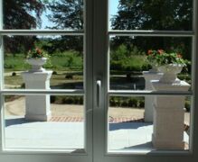 View of the terrace and the park of manor house