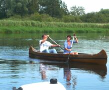 Canoeing on the Recknitz directly from the castle