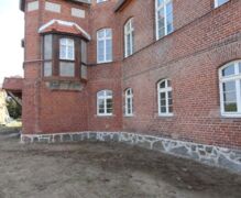 The foundation wall sealed and regrouted