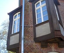 The restored bay windows
